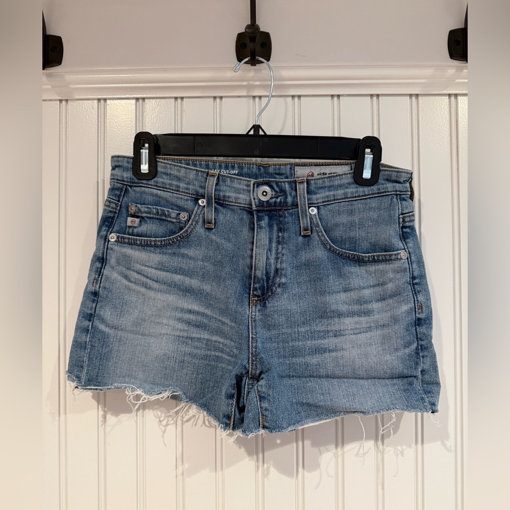 Ag Adriano Goldschmied Blue Jean Shorts with Relaxed Fit